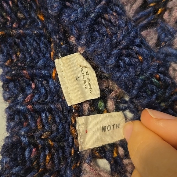 Anthropologie Women Moth Wool Blend Knit Short Sweater Sz S - Picture 2 of 6